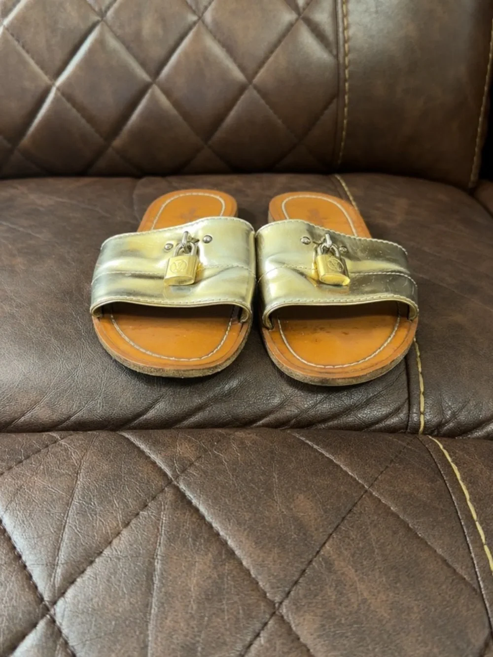 Louis Vuitton Lock It Slide Sandals - Picture 2 of 11